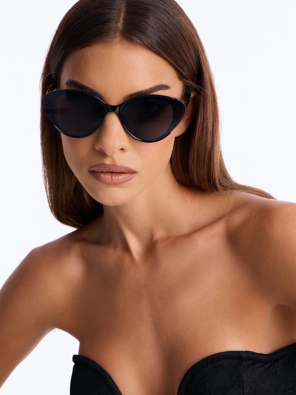 Fashion Nova Black Cat-Eye Sunglasses